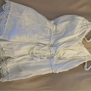 Aerie White Lace Trim Romper